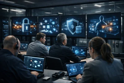 API güvenliği ve şifreleme katmanlarını temsil eden görsel